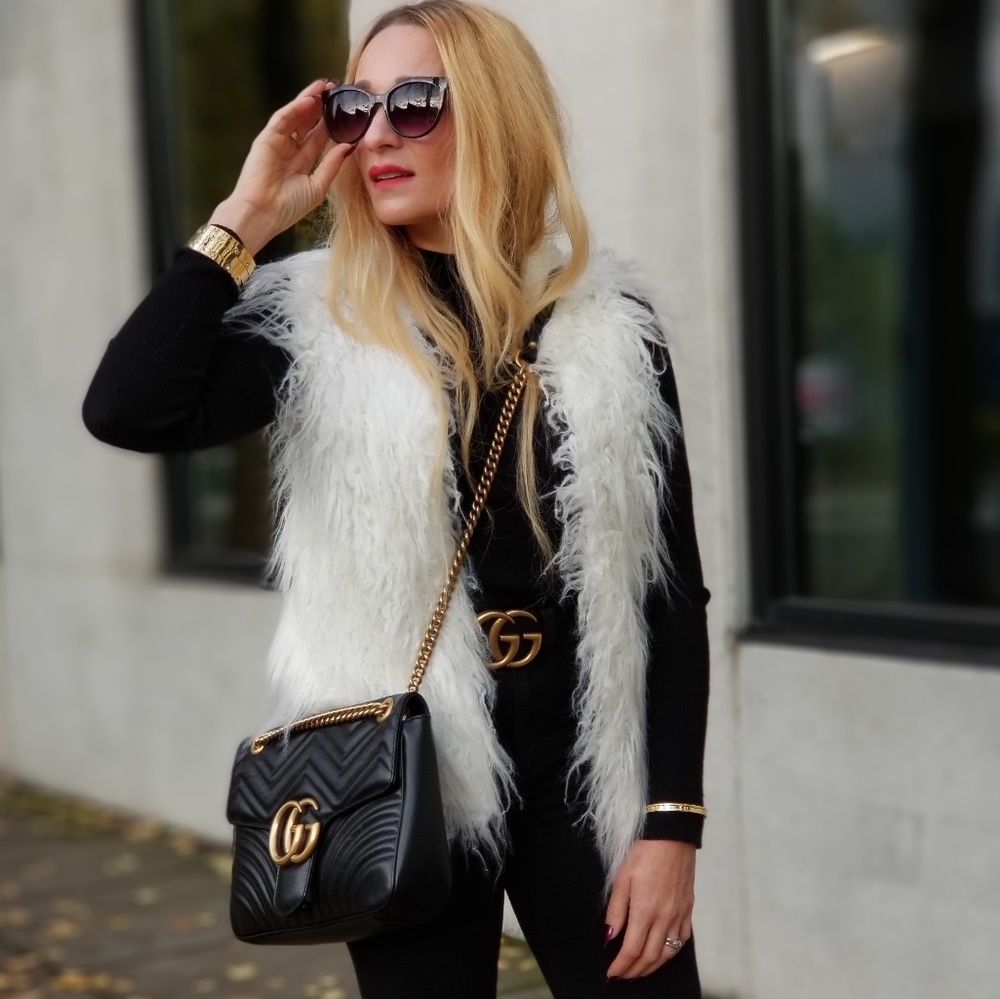 White Faux Fur Vest - Picture 2 of 4